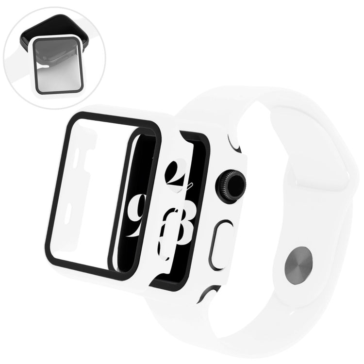 Vildt Fed Apple Watch Ultra Cover med Skærmbeskytter i Plastik og Hærdet Glas - Hvid#serie_9