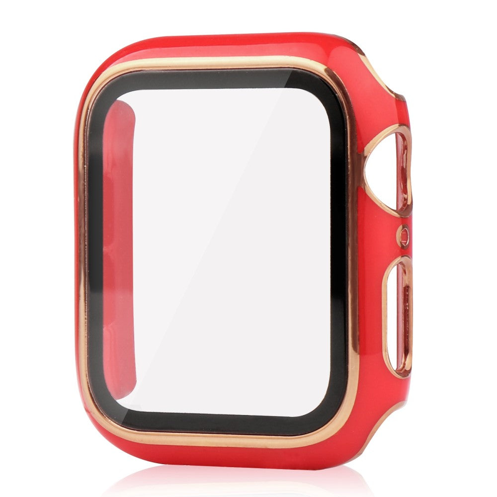 Apple Watch Ultra Plastik Cover med Cover og Hærdet Glas - Rød#serie_7