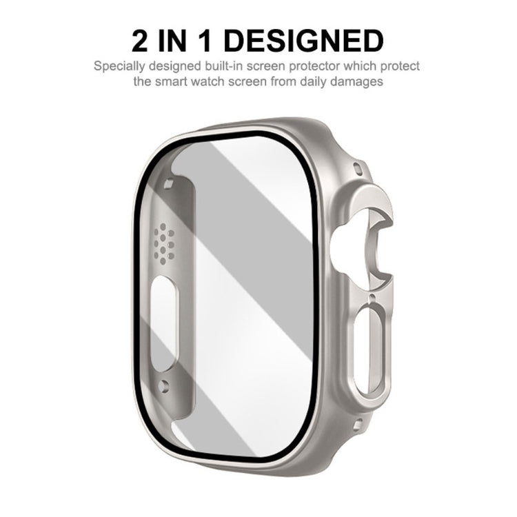 Mega Fed Apple Watch Ultra Cover med Skærmbeskytter i Plastik og Hærdet Glas - Brun#serie_3