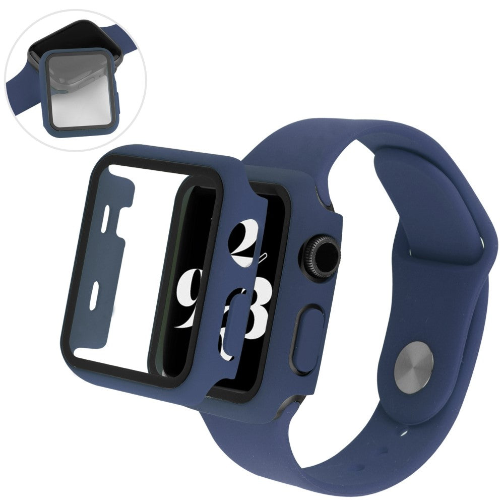 Flot Apple Watch Series 8 (41mm) / Apple Watch Series 7 41mm Cover med Skærmbeskytter i Plastik og Hærdet Glas - Blå#serie_13