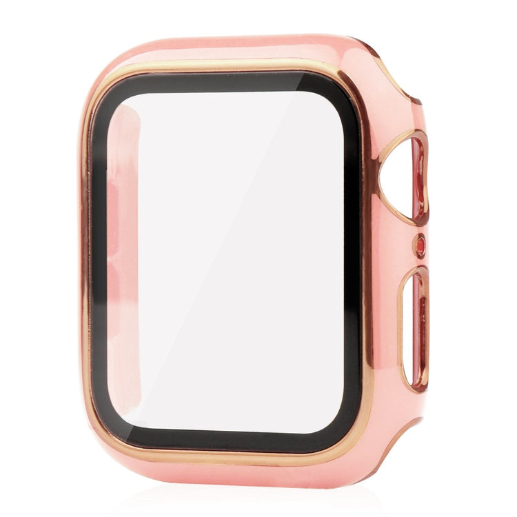 Apple Watch Series 8 (41mm) / Apple Watch Series 7 41mm Plastik Cover med Cover og Hærdet Glas - Pink#serie_5