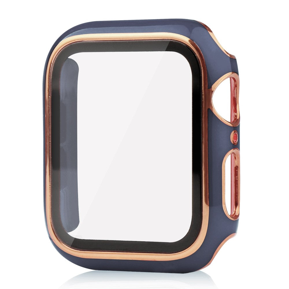 Apple Watch Series 8 (41mm) / Apple Watch Series 7 41mm Plastik Cover med Cover og Hærdet Glas - Sort#serie_9
