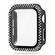 Super jolie coque pour Apple Watch Series 8 (45mm) / Apple Watch Series 7 45mm avec protection d'écran en plastique, strass et verre trempé.