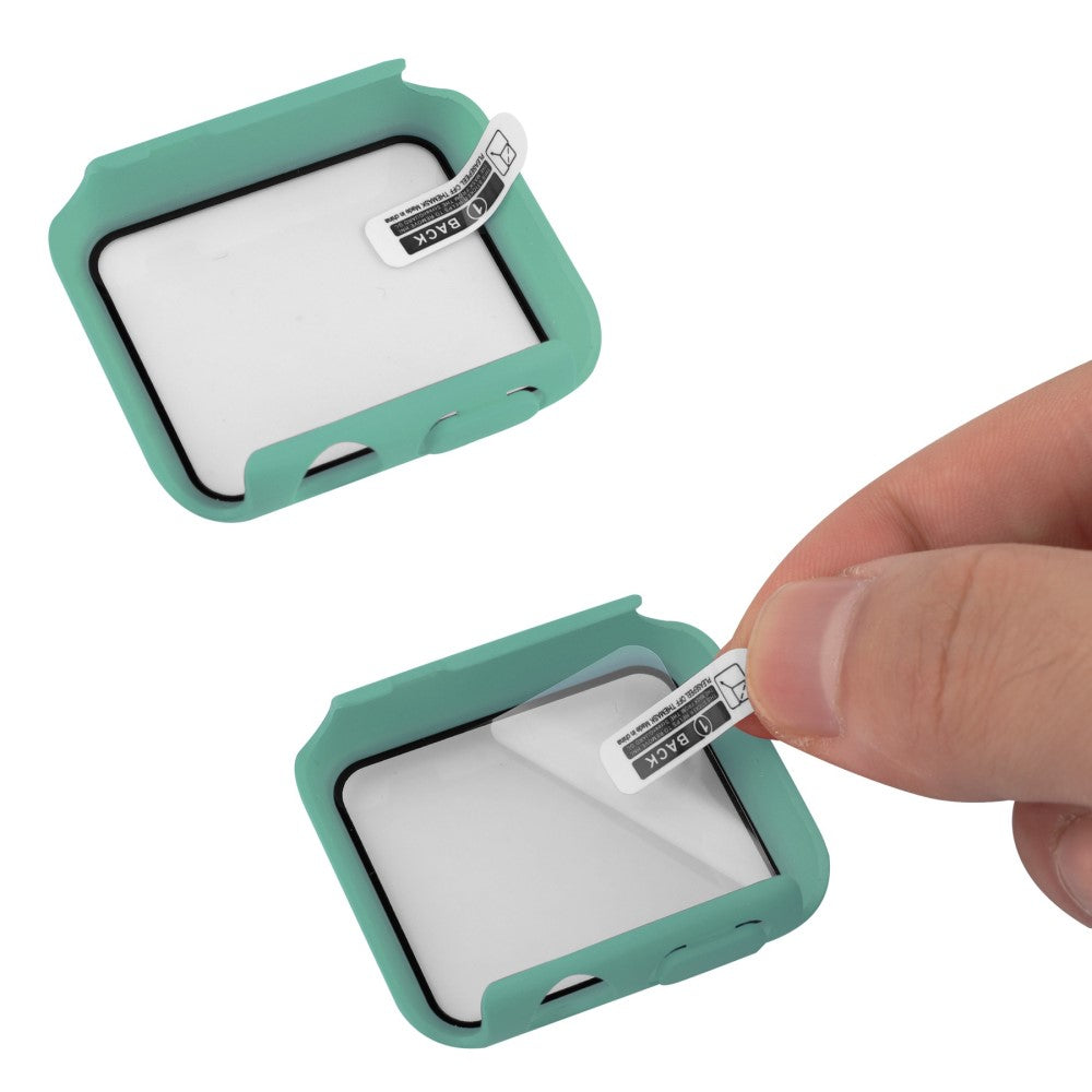 Apple Watch Series 8 (45mm) / Apple Watch Series 7 45mm Plastik Rem med Cover og Hærdet Glas - Grøn#serie_15
