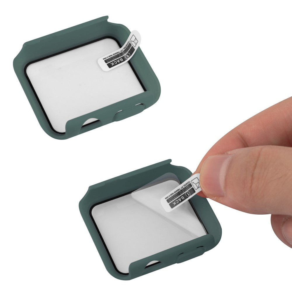 Apple Watch Series 8 (45mm) / Apple Watch Series 7 45mm Plastik Rem med Cover og Hærdet Glas - Grøn#serie_2