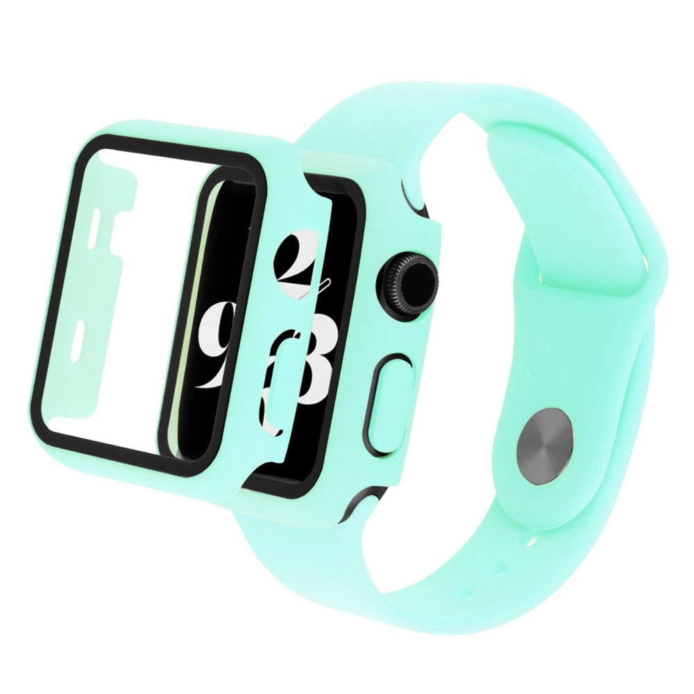 Apple Watch Series 8 (45mm) / Apple Watch Series 7 45mm Plastik Rem med Cover og Hærdet Glas - Grøn#serie_8