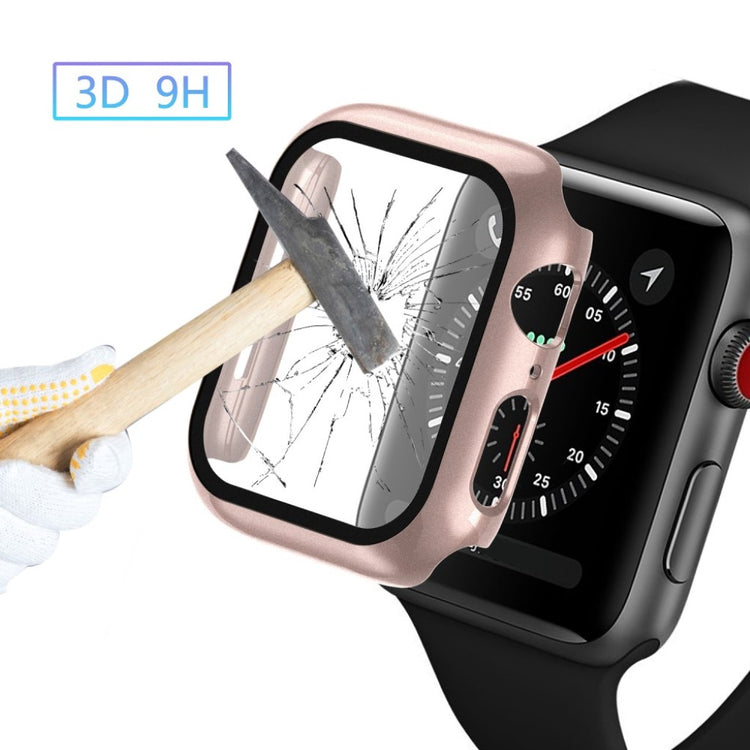 Alle Tiders Apple Watch Series 1-3 42mm Cover med Skærmbeskytter i Hærdet Glas - Pink#serie_5