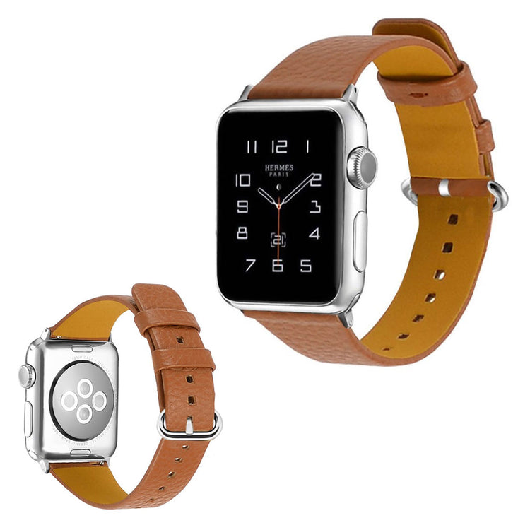 Rigtigt flot Apple Watch Series 1-3 42mm Ægte læder Rem - Brun#serie_5