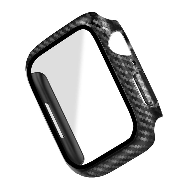 Mega Godt Apple Watch Series 1-3 38mm Cover med Skærmbeskytter i Plastik og Hærdet Glas - Sort#serie_070