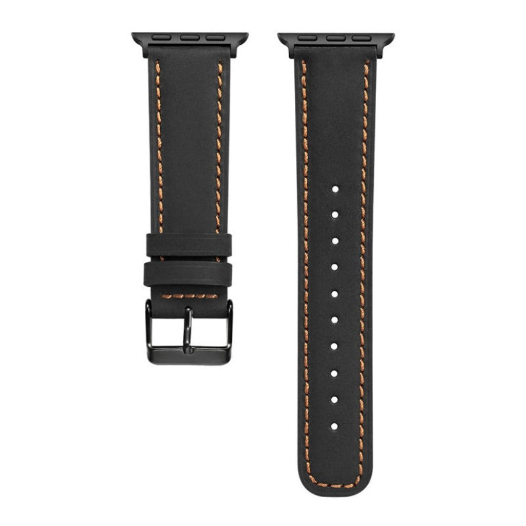 Meget fantastisk Apple Watch Series 4 40mm Ægte læder Rem - Sort#serie_1