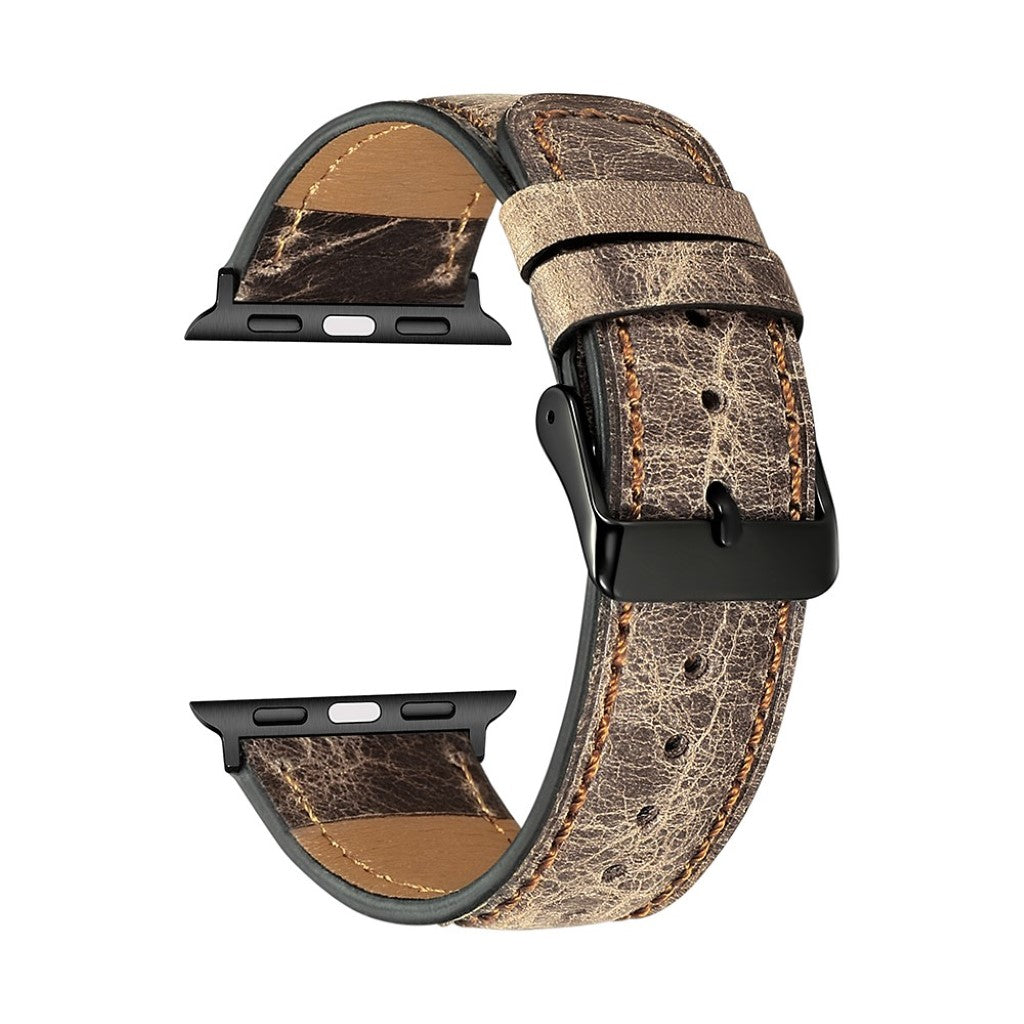Meget fantastisk Apple Watch Series 4 40mm Ægte læder Rem - Sølv#serie_2
