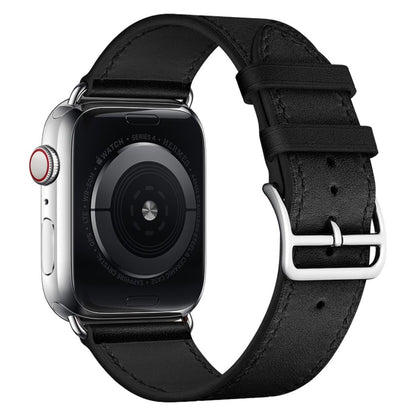 Superflot Apple Watch Series 4 44mm Ægte læder Rem - Sort#serie_1