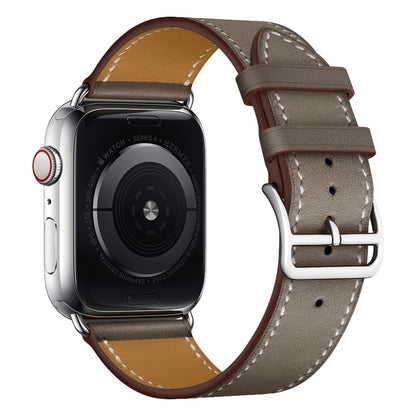 Superflot Apple Watch Series 4 44mm Ægte læder Rem - Sølv#serie_2