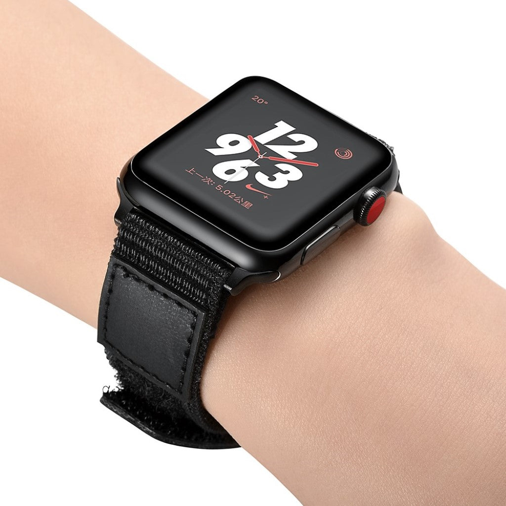 Skøn Apple Watch Series 5 40mm / Apple Watch 40mm Nylon Rem - Sort#serie_047