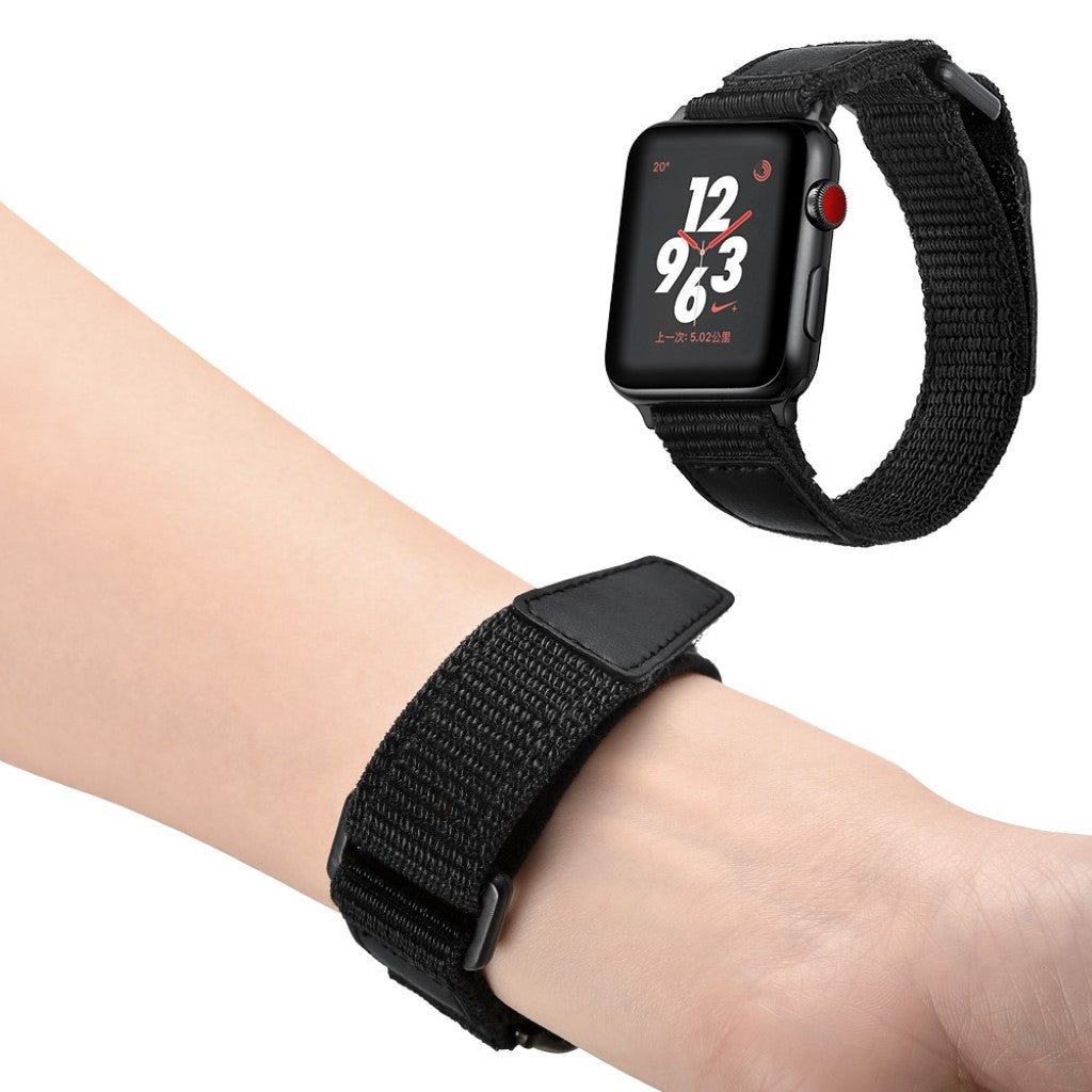Skøn Apple Watch Series 5 40mm / Apple Watch 40mm Nylon Rem - Sort#serie_047