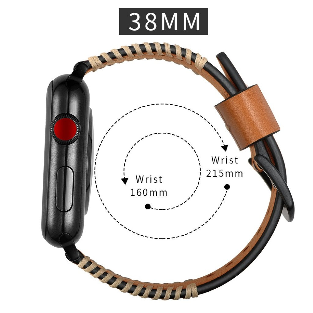  Apple Watch Series 5 40mm / Apple Watch 40mm Ægte læder Rem - Gul#serie_2