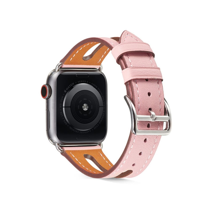  Apple Watch Series 5 40mm / Apple Watch 40mm Ægte læder Rem - Pink#serie_4