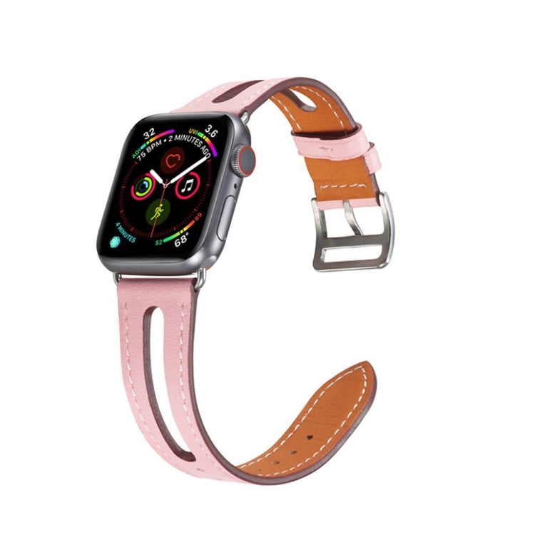  Apple Watch Series 5 40mm / Apple Watch 40mm Ægte læder Rem - Pink#serie_4