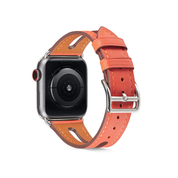  Apple Watch Series 5 40mm / Apple Watch 40mm Ægte læder Rem - Orange#serie_5