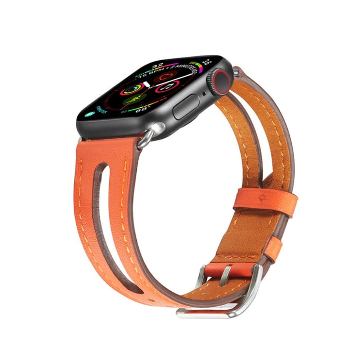  Apple Watch Series 5 40mm / Apple Watch 40mm Ægte læder Rem - Orange#serie_5