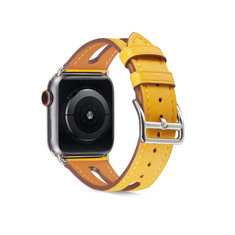  Apple Watch Series 5 40mm / Apple Watch 40mm Ægte læder Rem - Gul#serie_6