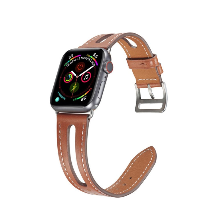  Apple Watch Series 5 40mm / Apple Watch 40mm Ægte læder Rem - Brun#serie_7