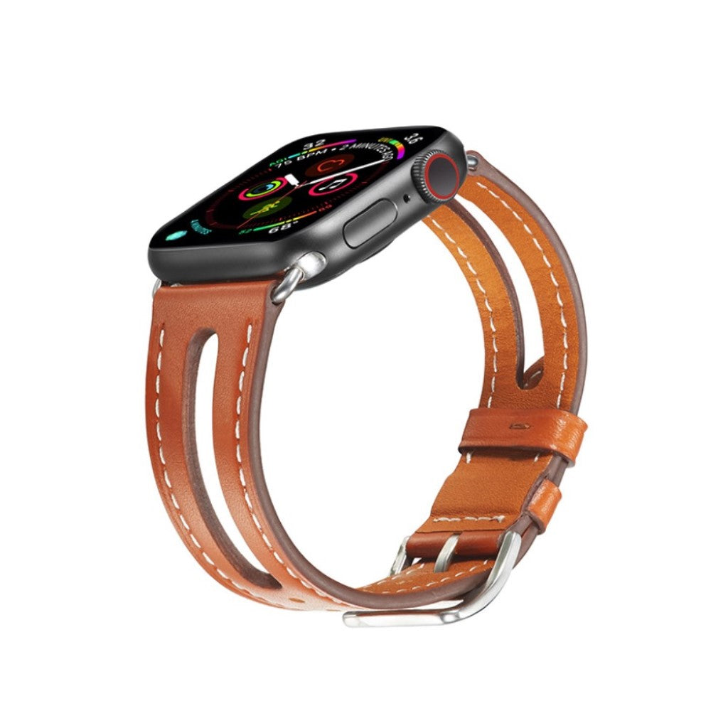  Apple Watch Series 5 40mm / Apple Watch 40mm Ægte læder Rem - Brun#serie_7