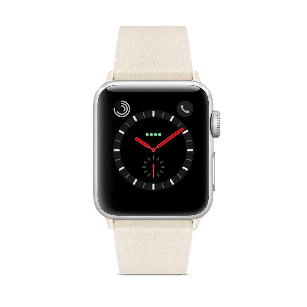 Helt vildt pænt Apple Watch Series 5 40mm Ægte læder Rem - Hvid#serie_2