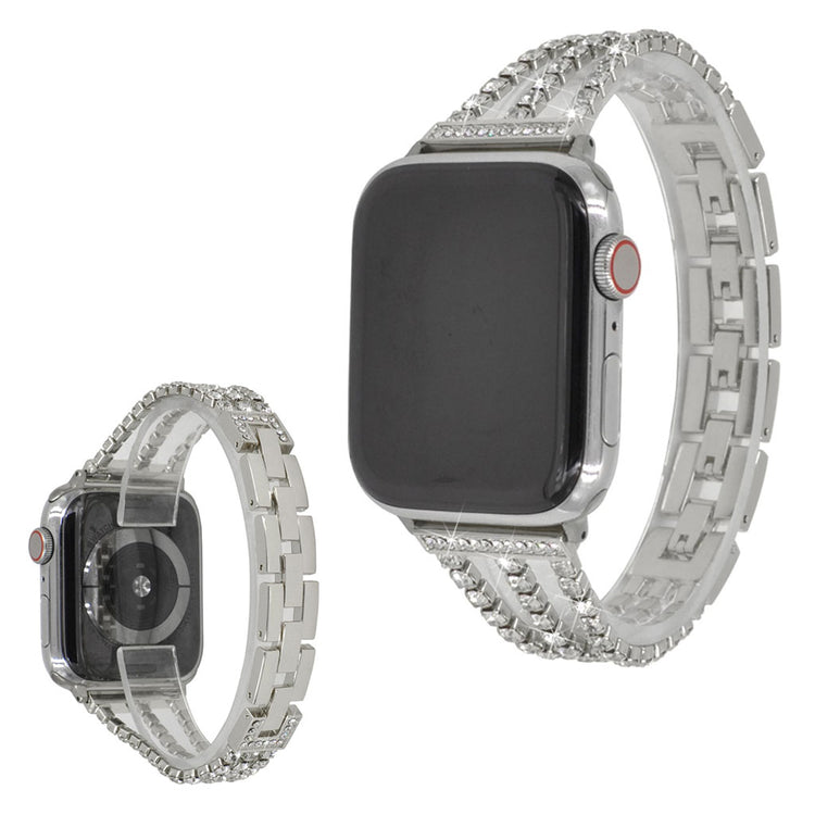 Yndigt Apple Watch Series 5 40mm Metal og Rhinsten Rem - Sølv#serie_2