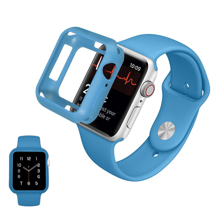 Apple Watch Series 5 40mm / Apple Watch 40mm Holdbar Silikone Bumper  - Blå#serie_10