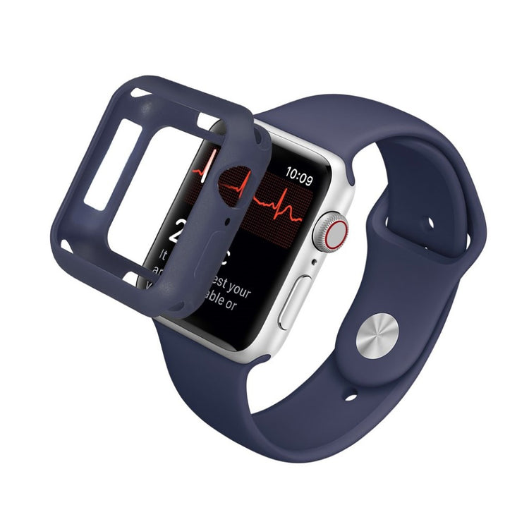 Apple Watch Series 5 40mm / Apple Watch 40mm Holdbar Silikone Bumper  - Blå#serie_11