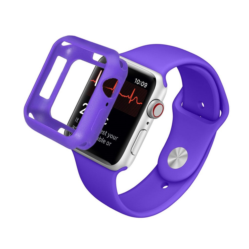Apple Watch Series 5 40mm / Apple Watch 40mm Holdbar Silikone Bumper  - Lilla#serie_12