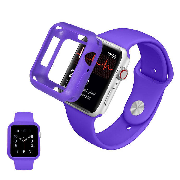 Apple Watch Series 5 40mm / Apple Watch 40mm Holdbar Silikone Bumper  - Lilla#serie_12