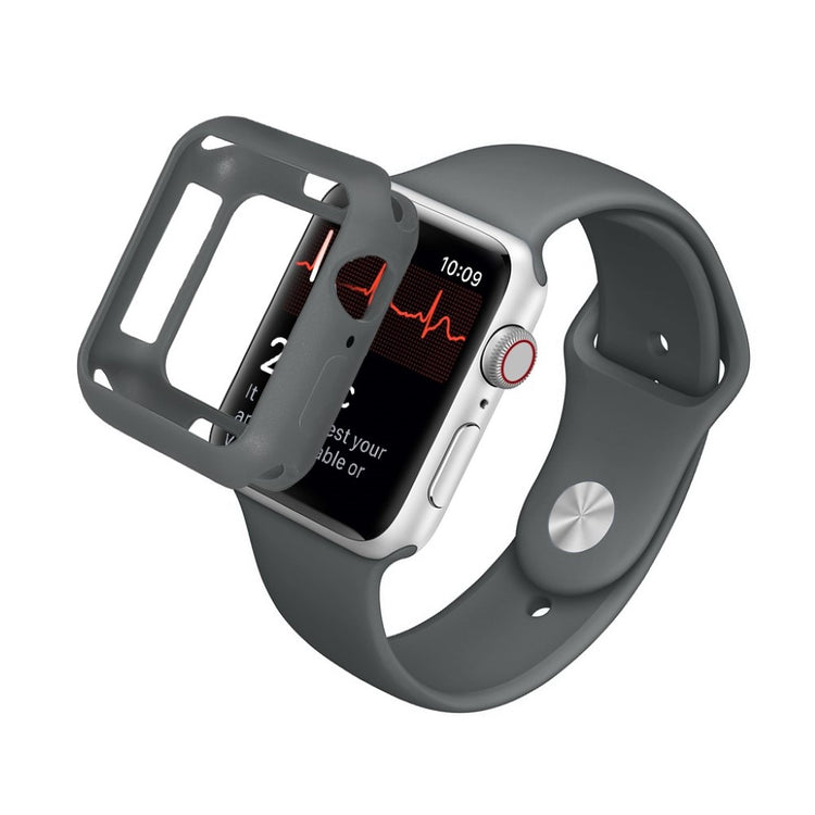 Apple Watch Series 5 40mm / Apple Watch 40mm Holdbar Silikone Bumper  - Sølv#serie_3