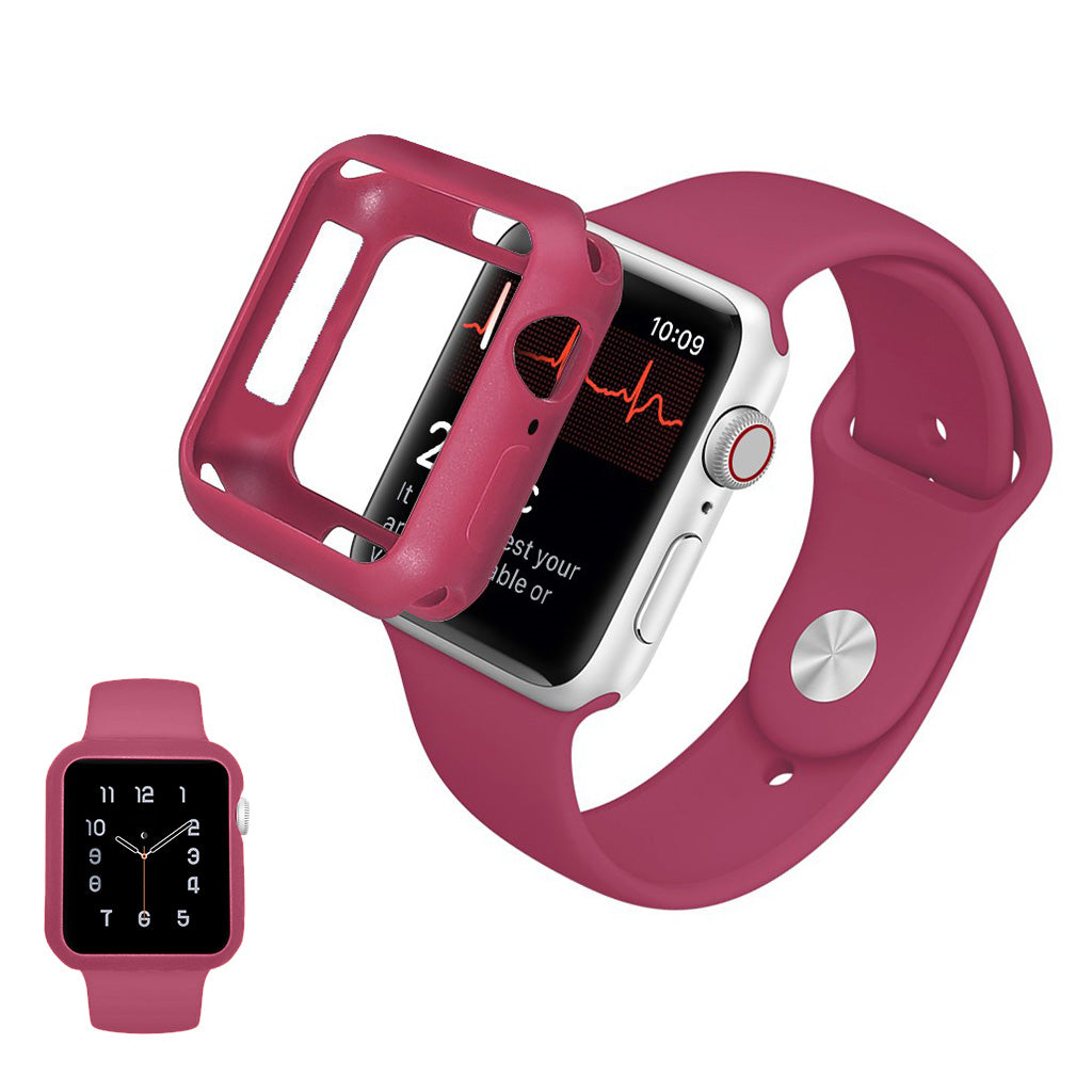 Apple Watch Series 5 40mm / Apple Watch 40mm Holdbar Silikone Bumper  - Pink#serie_7