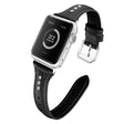 Pour Apple Watch Series 5 44mm Bracelet en cuir véritable et silicone