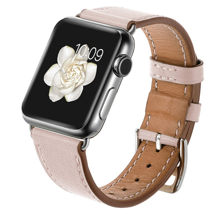  Apple Watch Series 5 44mm / Apple Watch 44mm Ægte læder Rem - Pink#serie_2