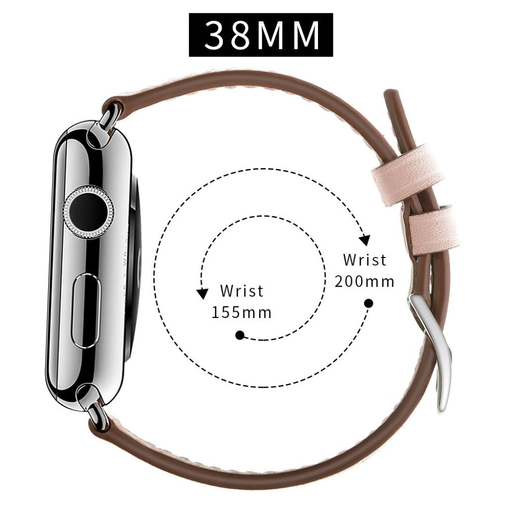  Apple Watch Series 5 44mm / Apple Watch 44mm Ægte læder Rem - Pink#serie_2