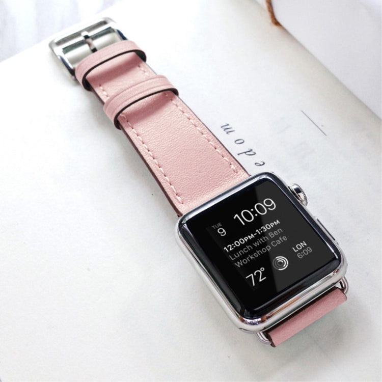  Apple Watch Series 5 44mm / Apple Watch 44mm Ægte læder Rem - Pink#serie_2