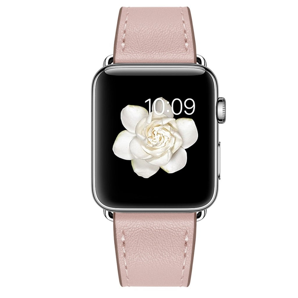  Apple Watch Series 5 44mm / Apple Watch 44mm Ægte læder Rem - Pink#serie_2