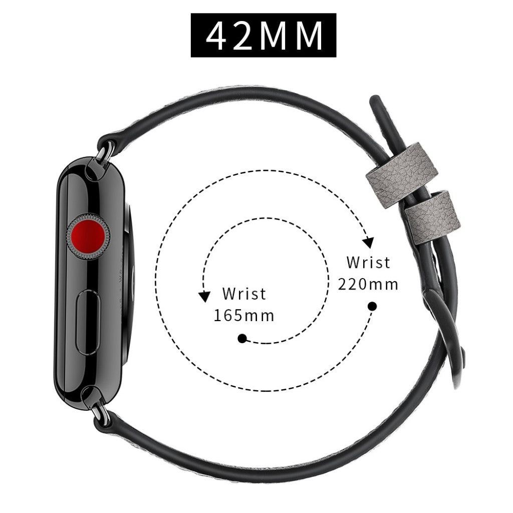  Apple Watch Series 5 44mm / Apple Watch 44mm Ægte læder Rem - Sølv#serie_5