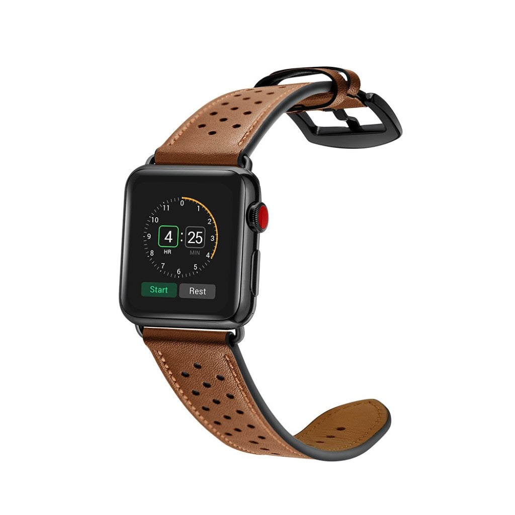  Apple Watch Series 5 44mm / Apple Watch 44mm Ægte læder Rem - Brun#serie_6