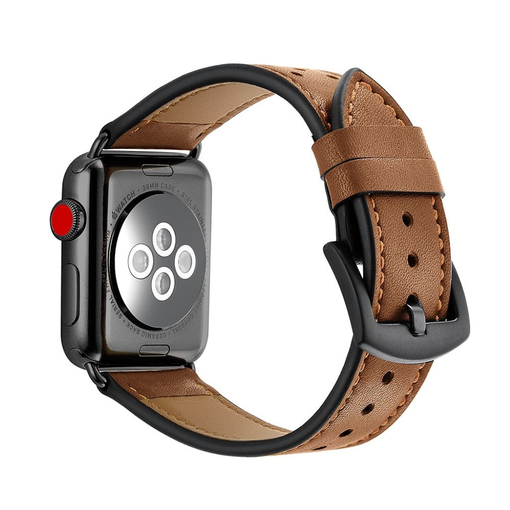  Apple Watch Series 5 44mm / Apple Watch 44mm Ægte læder Rem - Brun#serie_6