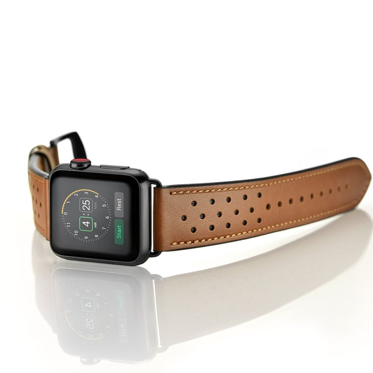  Apple Watch Series 5 44mm / Apple Watch 44mm Ægte læder Rem - Brun#serie_6