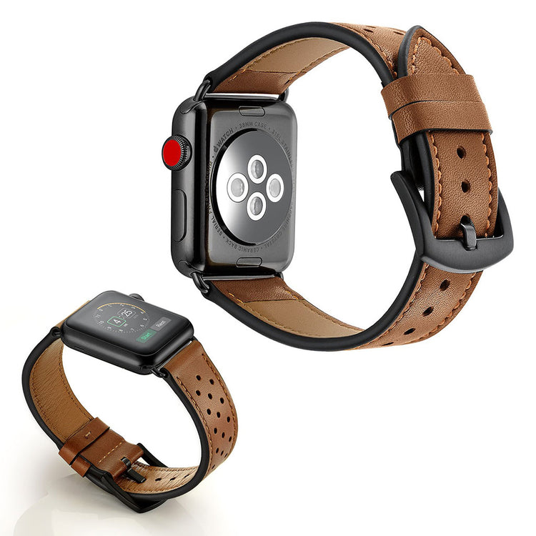  Apple Watch Series 5 44mm / Apple Watch 44mm Ægte læder Rem - Brun#serie_6