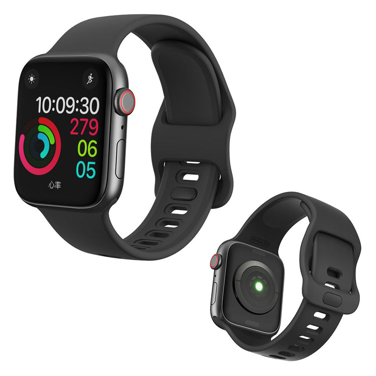 Super kønt Apple Watch Series 5 44mm Silikone Rem - Sort#serie_1