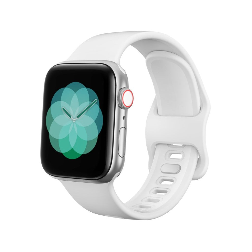 Super kønt Apple Watch Series 5 44mm Silikone Rem - Hvid#serie_2