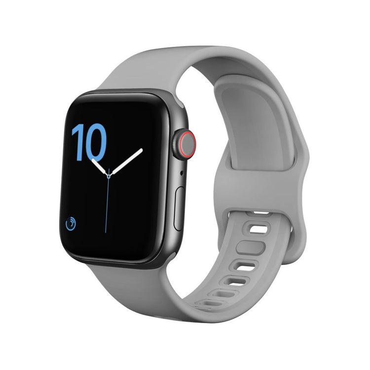 Super kønt Apple Watch Series 5 44mm Silikone Rem - Sølv#serie_3