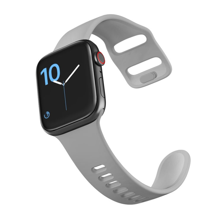 Super kønt Apple Watch Series 5 44mm Silikone Rem - Sølv#serie_3