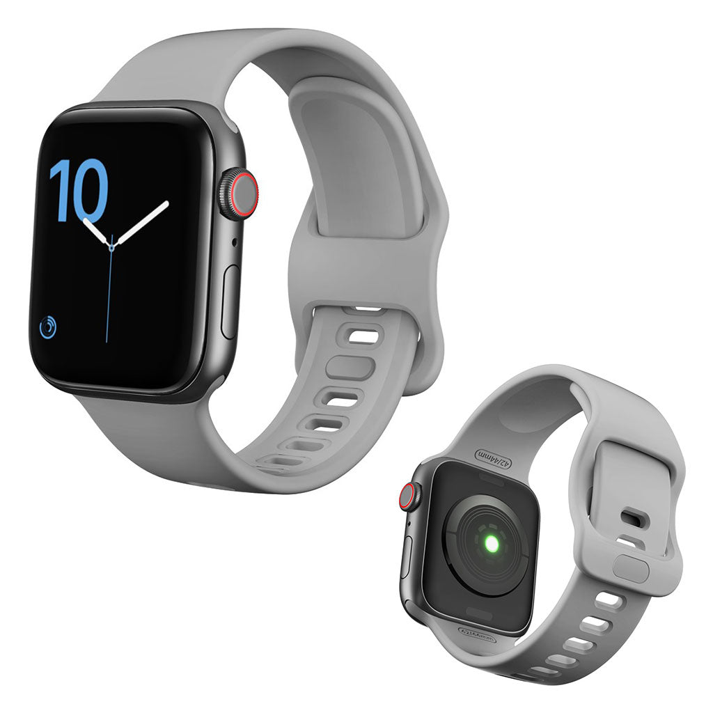 Super kønt Apple Watch Series 5 44mm Silikone Rem - Sølv#serie_3